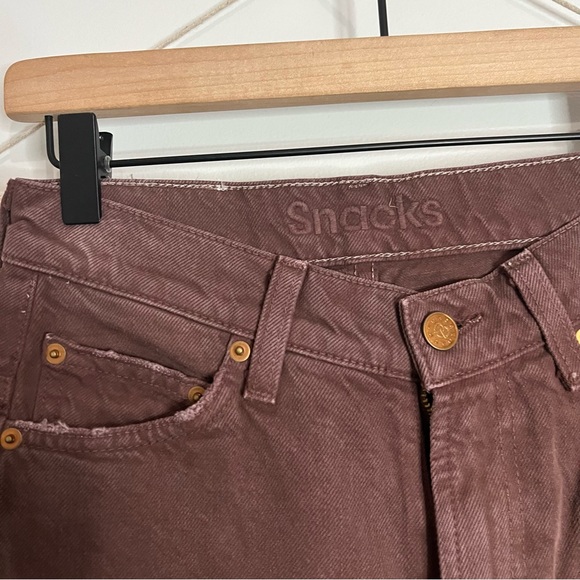 Mother Denim Snacks! High Waisted Twizzy Skimp Jeans French Roast Brown size 24 - Picture 5 of 9